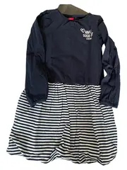 Vorschaubild 1 von Mädchen Freizeitkleid Gr. 122 Blau Gestreift Baumwolle Casual