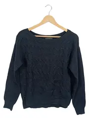 Vorschaubild 1 von Collection Damen Pullover Zopfmuster Schwarz Gr. M Strickpullover