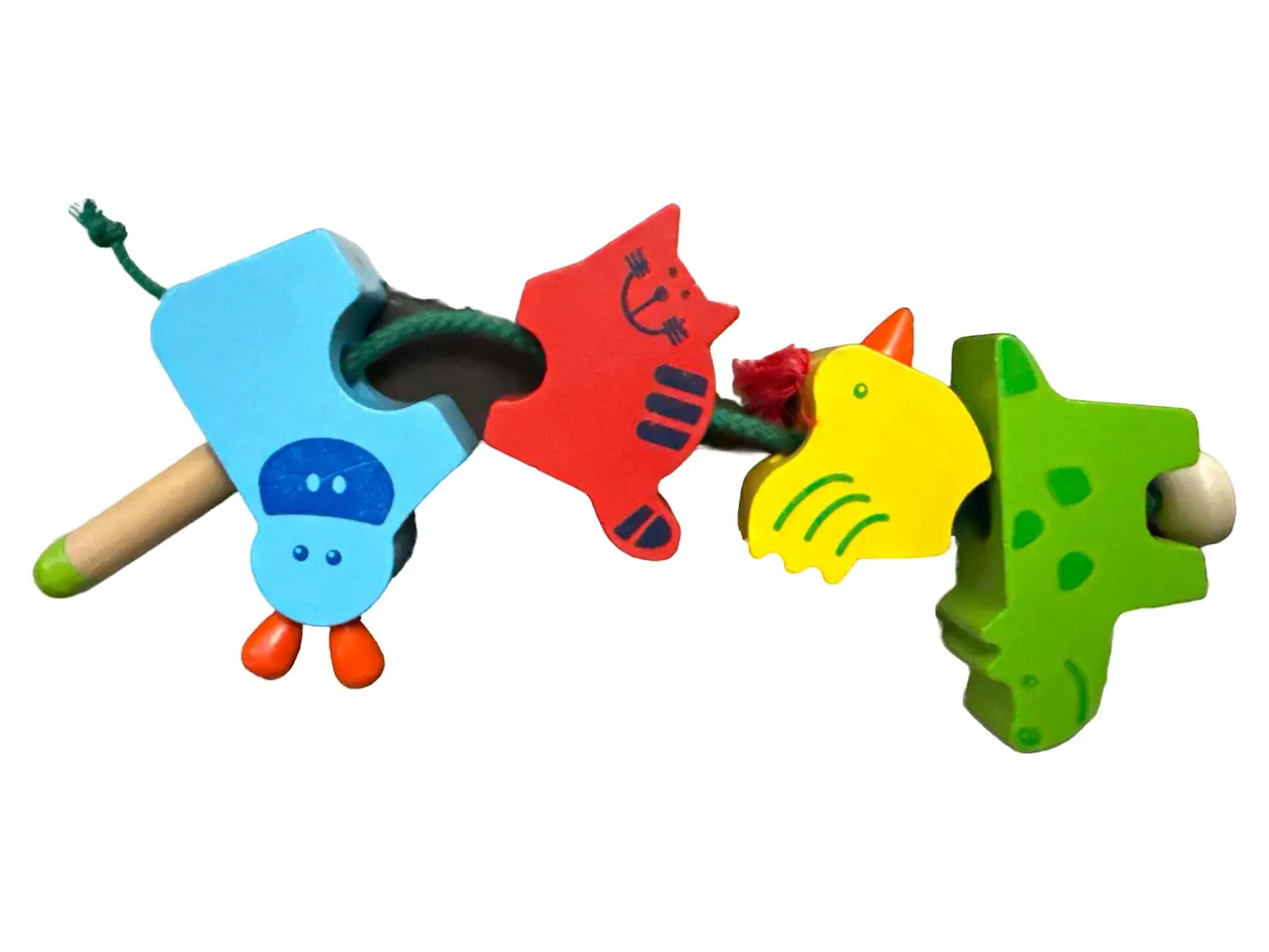 SELECTA SPIELZEUG Holz Anhänger Tiere Nachziehspielzeug Mehrfarbig 27cm
