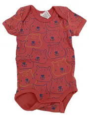 Vorschaubild 1 von Baby Body Gr. 68 Rot mit Bären-Print Baumwolle Kurzarm
