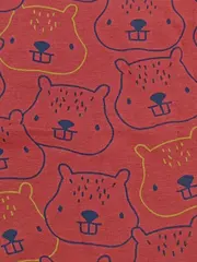 Vorschaubild 4 von Baby Body Gr. 68 Rot mit Bären-Print Baumwolle Kurzarm