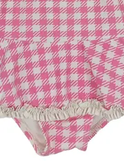 Vorschaubild 3 von Mädchen Badeanzug Gr. 80 Pink Weiß Kariert Rüschen Sommer