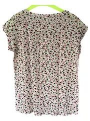Vorschaubild 2 von Damen T-Shirt Herzmuster Gr. 38/M Mehrfarbig Feminin Kurzarm Viskose