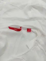 Vorschaubild 3 von Damen Bluse Gr. 34/XS Weiß Klassisch Elegant Ärmellos