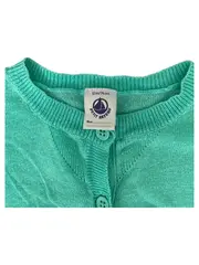 Vorschaubild 3 von Strickjacke Gr. 74 Türkis Leinen Baumwolle Casual Mädchen