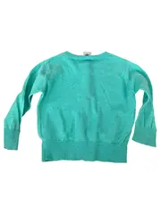 Vorschaubild 2 von Strickjacke Gr. 74 Türkis Leinen Baumwolle Casual Mädchen