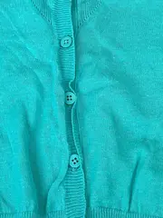 Vorschaubild 4 von Strickjacke Gr. 74 Türkis Leinen Baumwolle Casual Mädchen
