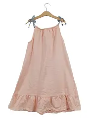 Vorschaubild 1 von Kinder Sommerkleid Gr. 152 Casual Mehrfarbig Gestreift Rüschen