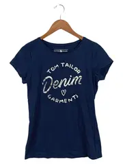 Vorschaubild 1 von Damen T-Shirt Blau Gr. 40/L mit Schriftzug