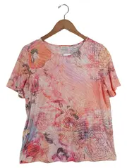 Vorschaubild 1 von Damen T-Shirt Gr. 40/L Mehrfarbig Blumenmuster Freizeit
