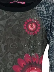 Vorschaubild 2 von Damen Langarmshirt Blumenmuster Gr. 36/S Mehrfarbig Farbenfroh