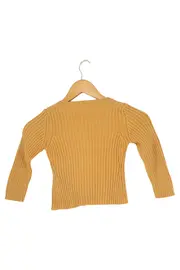 Vorschaubild 2 von Kinder Strickjacke Gr. 98 Gelb Rippstrick Baumwolle