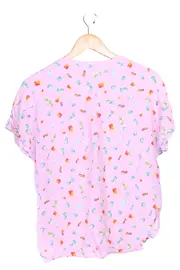 Vorschaubild 2 von Damen T-Shirt Gr. 36/S Rosa Grafisches Muster Casual Feminin Viskose