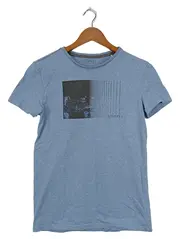 Vorschaubild 1 von Damen T-Shirt Gr. 38/M Blau Casual Modern mit Grafik-Print