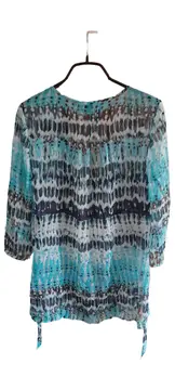 Vorschaubild 2 von Damen Bluse Gr. 38 Mehrfarbig Abstrakt Casual 3/4-Arm