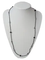 Vorschaubild 1 von Damen Halskette Schwarz Casual Perlenkette 80cm lang Modeschmuck
