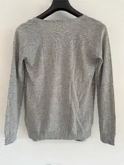 Vorschaubild 6 von Damen Pullover Wasserfallkragen Langarm Grau Gr. XS 34