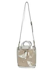 Vorschaubild 1 von Beuteltasche Damen Bucket Bag Weiß Gestreift Modern Kunststoff