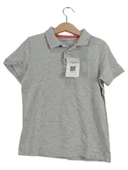 Vorschaubild 1 von Poloshirt Grau Gr. 128 Kurzarm Melierter Baumwolle Kinder Polo