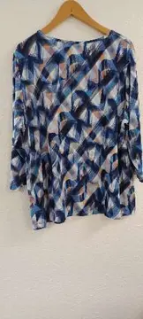 Vorschaubild 4 von Damen Pullover Blau Abstrakt Gr. 48 3, 4-Arm Viskose Casual