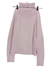 Vorschaubild 1 von Damen Rollkragen Pullover Strick Rippstrick Rosa M 38 Baumwolle