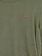 Vorschaubild 5 von Herren Pullover Gr. M Oliv Baumwolle Strickpullover Logo