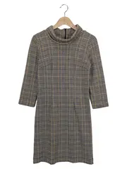 Vorschaubild 1 von Damen Etuikleid Gr. 36/S Kariert Mehrfarbig Business Elegant