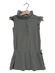 Vorschaubild 1 von Kinder Blusenkleid Gr. 98 Grau Klassisch Elegant Baumwolle