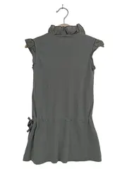 Vorschaubild 2 von Kinder Blusenkleid Gr. 98 Grau Klassisch Elegant Baumwolle