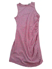 Vorschaubild 1 von Damen Freizeitkleid Gr. 38/M Rot Kariert Gingham Casual