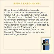 Vorschaubild 3 von Aulis Verlag Lernzirkel Gleichungen 1. Grades Mathematik Buch Unterricht