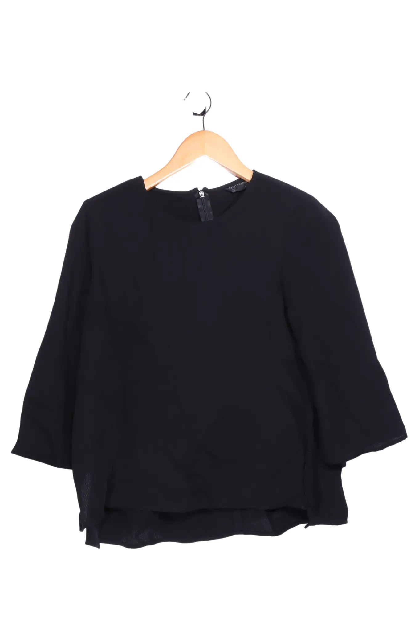 TOPSHOP Langarmshirt Damen Schwarz Gr. 34/XS Basic Elegant Oberteil