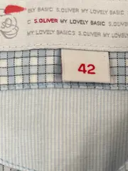 Vorschaubild 5 von Hemdbluse Damen Gr. 42 (XL) Kurzarm Kariert Blau Casual