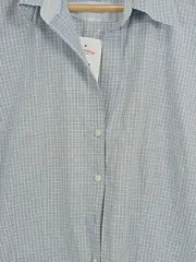 Vorschaubild 2 von Hemdbluse Damen Gr. 42 (XL) Kurzarm Kariert Blau Casual