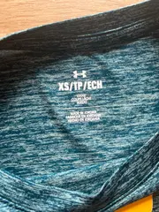 Vorschaubild 3 von Sport Shirt Damen XS Türkis Melange Kurzarm Sportlich