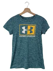 Vorschaubild 1 von Sport Shirt Damen XS Türkis Melange Kurzarm Sportlich