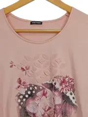 Vorschaubild 3 von Kinder Langarmshirt Rosa Gr. 116 Blumen Schmetterlinge Print