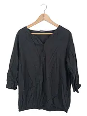 Vorschaubild 1 von Damen Hemdbluse Schwarz Einheitsgröße Casual 3/4-Arm