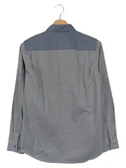 Vorschaubild 2 von Damen Hemdbluse Gr. 36/S Blau Kariert Klassisch Langarm Baumwolle