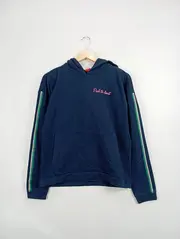 Vorschaubild 2 von Kinder Kapuzenpullover Blau Gr. 176 Casual Hoodie mit Aufdruck Streifen