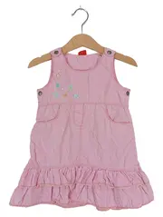 Vorschaubild 1 von Mädchen Latzkleid Gr. 74 Pink Baumwolle Freizeitkleid Blumen
