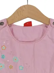 Vorschaubild 3 von Mädchen Latzkleid Gr. 74 Pink Baumwolle Freizeitkleid Blumen