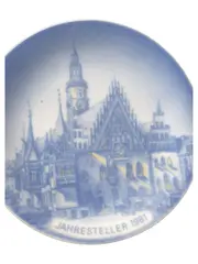 Vorschaubild 1 von Jahresteller 1981 Sammelteller Porzellan Blau Historisch 20cm