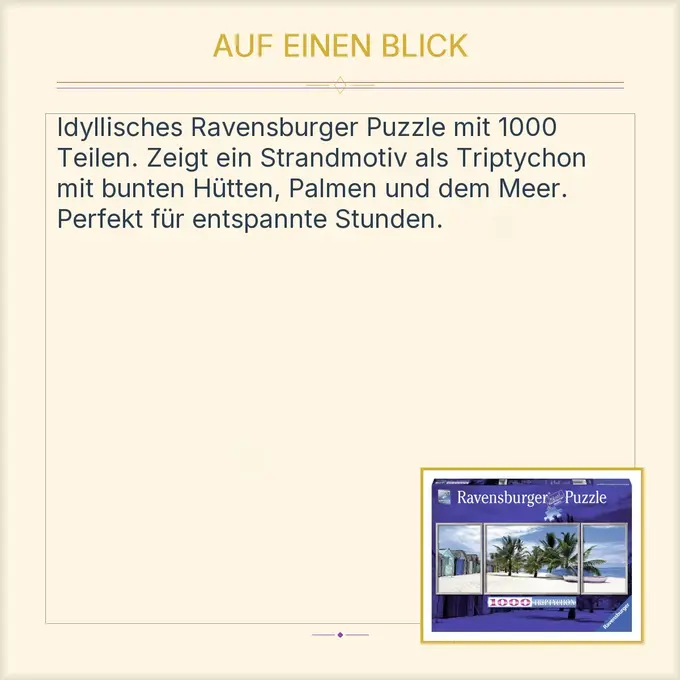 Puzzle 1000 Teile 'Holiday Camp' – 69x51 Cm, Sommer-Urlaubs-Motiv Für Erwachsene & Jugendliche