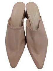 Vorschaubild 2 von Woman Damen Pantoletten Mules Leder Blockabsatz Beige Gr. 41