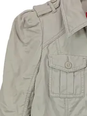 Vorschaubild 4 von EDC Damen Leichte Jacke Gr. 40/L Beige Casual Baumwolle Übergangsjacke