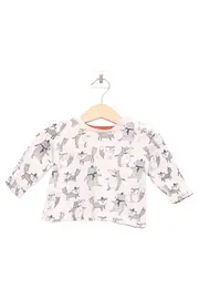 Vorschaubild 1 von Baby Langarmshirt Gr. 68 Weiß Bären Fuchs Tiermotiv Baumwolle