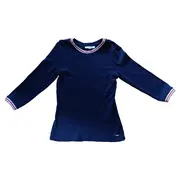 Vorschaubild 1 von Damen Langarmshirt Gr. 36/S Blau Casual Rippstrick