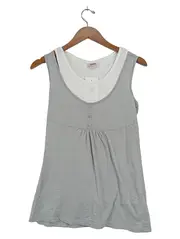 Vorschaubild 1 von Damen T-Shirt ärmellos meliert grau Gr. 36/S Baumwolle Freizeit
