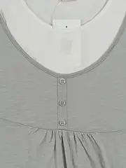 Vorschaubild 3 von Damen T-Shirt ärmellos meliert grau Gr. 36/S Baumwolle Freizeit